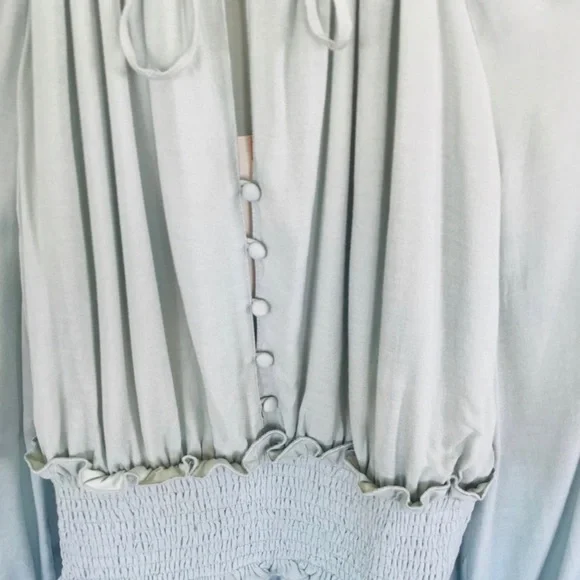 Y2K Smocked High Collar Long Sleeve Blouse - Picture 7 of 10